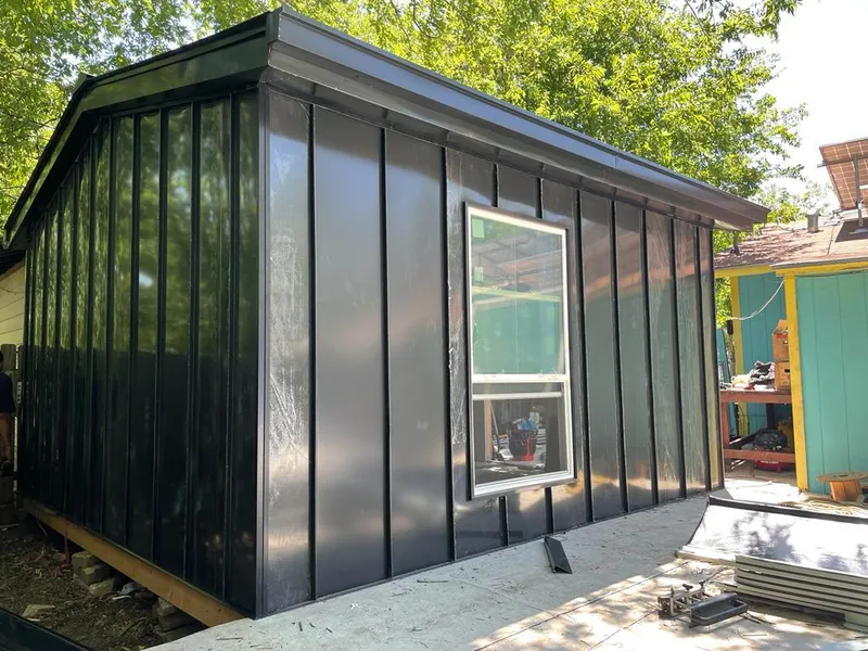 Black standing seam metal wall panels for Metal Roof Installation in Mount Airy